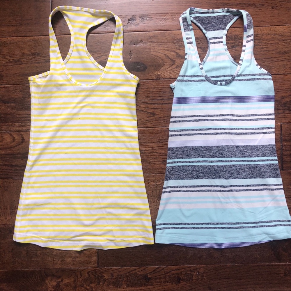 Lululemon striped tanks, size 2